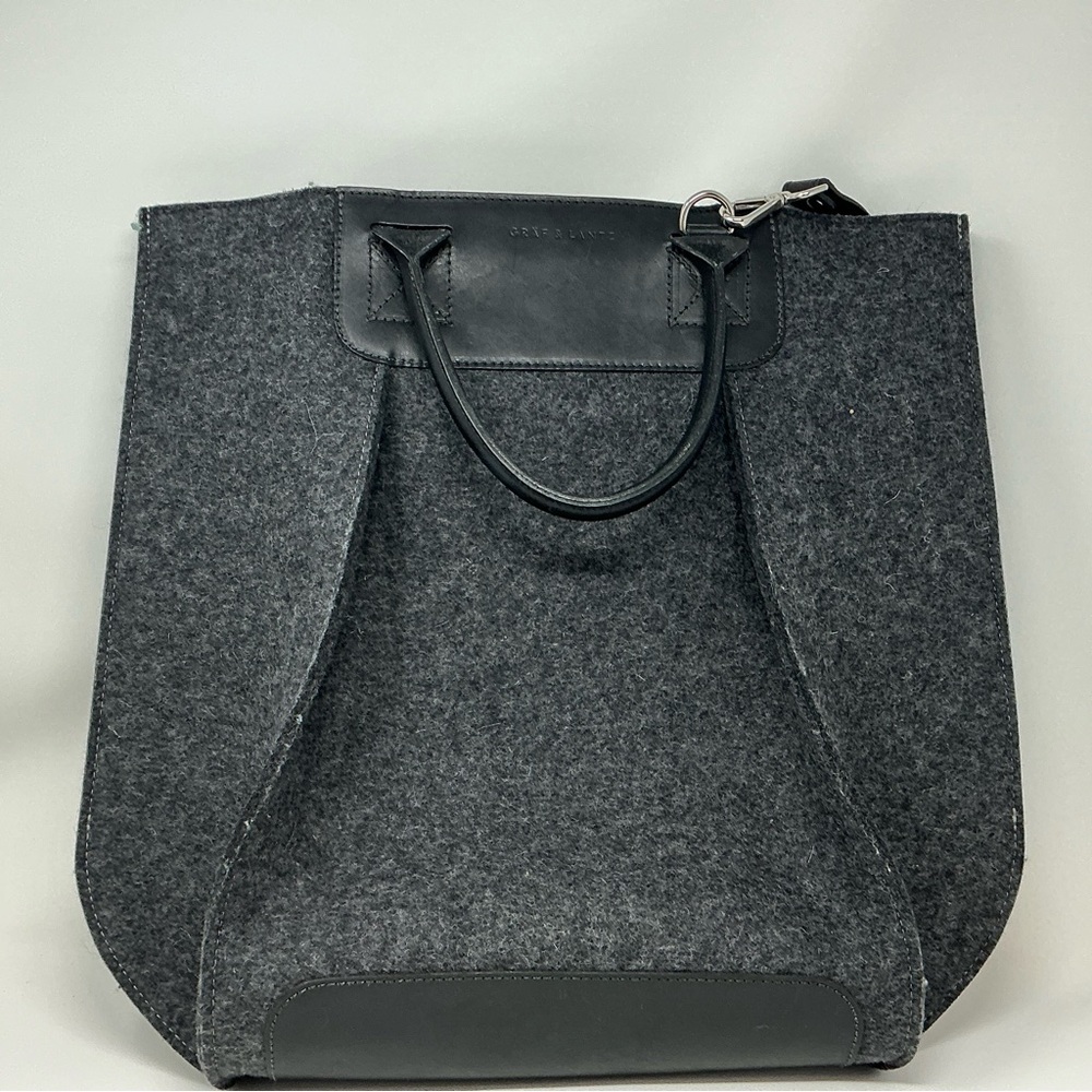 Frankie Midi Dark Gray Merino Wool Tote Crossbody Handbag By Graf Lantz